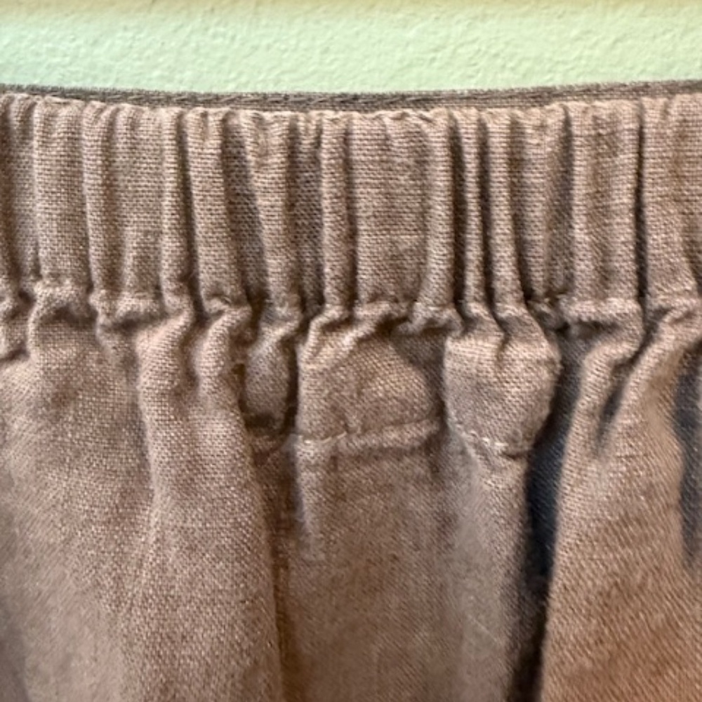 Flax Jeanne Engelhart Maxi Skirt Pull On Linen Sz. L Brown Lagenlook Minimalist - Picture 4 of 8